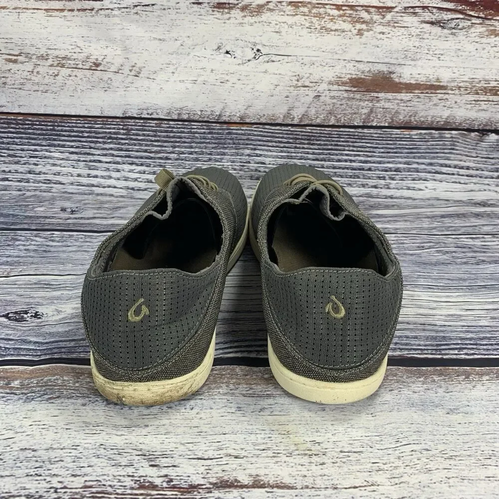 Olukai Nohea Moku Gray Barefoot Slip On Sneakers Shoes, Men's Size 11
